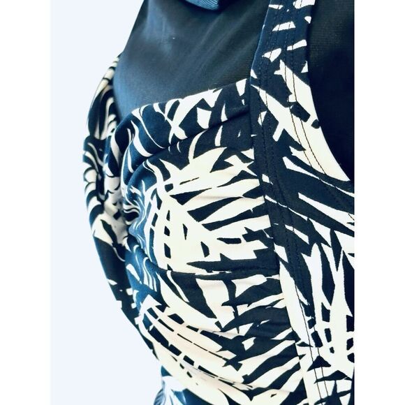 GAP TANKINI Halter Swimsuit TOP ONLY Sz Small DARK Blue/Black White Fast Ship - Picture 6 of 16